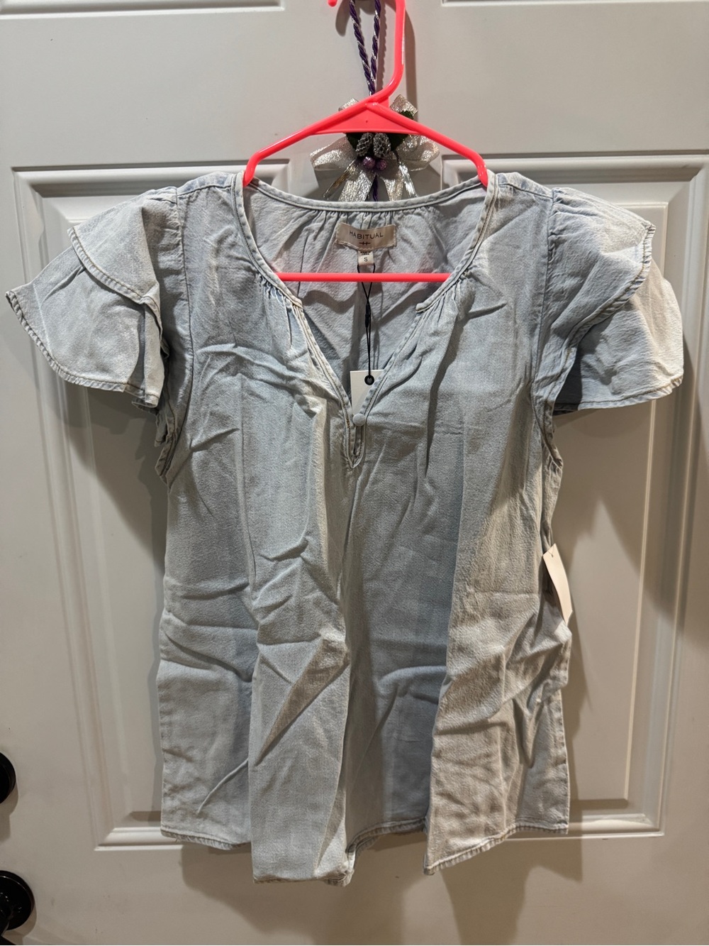 Habitual Light Blue Casual Tunic Top